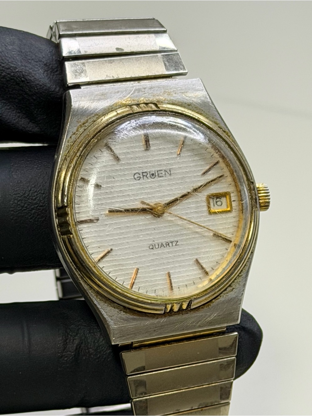 Gruen Vintage Two-Tone Date Stainless Steel 34mm Swiss-Made Watch